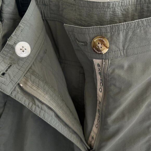 Women’s ExOfficio Insect Shield Hiking Pants Zip Off Shorts Army Green Small 6-8 - Picture 10 of 13